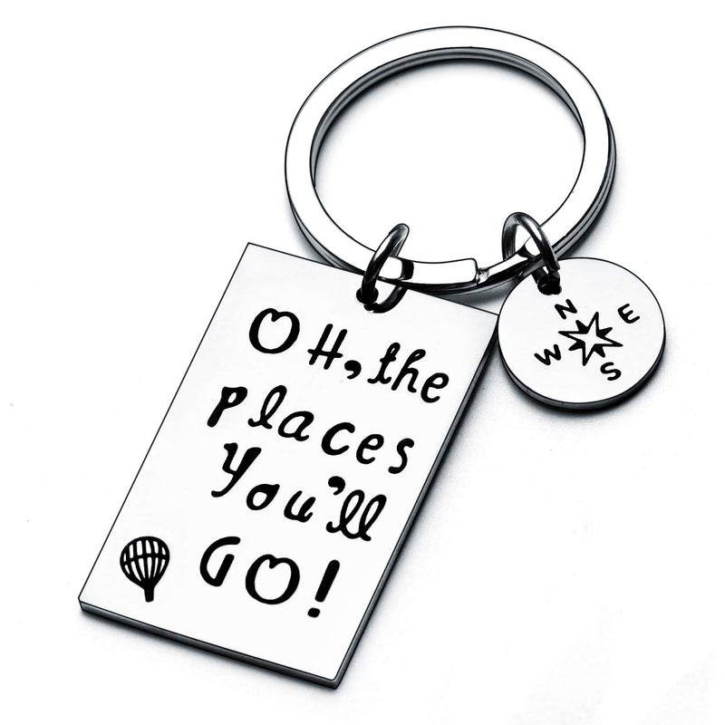 YEEQIN Graduation Gift Oh The Places You Will Go Keychain Inspirational Gifts For Graduates (Keychain) - Image 1